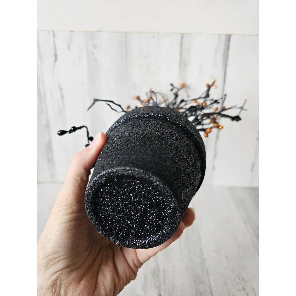Glitter mini‎ Halloween tree black orange tabletop decor